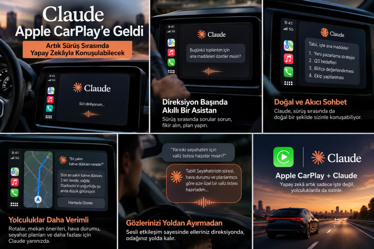 Claude Apple CarPlay'e Geldi: Artık Sürüş Sırasında Yapay Zekâyla Konuşulabilecek